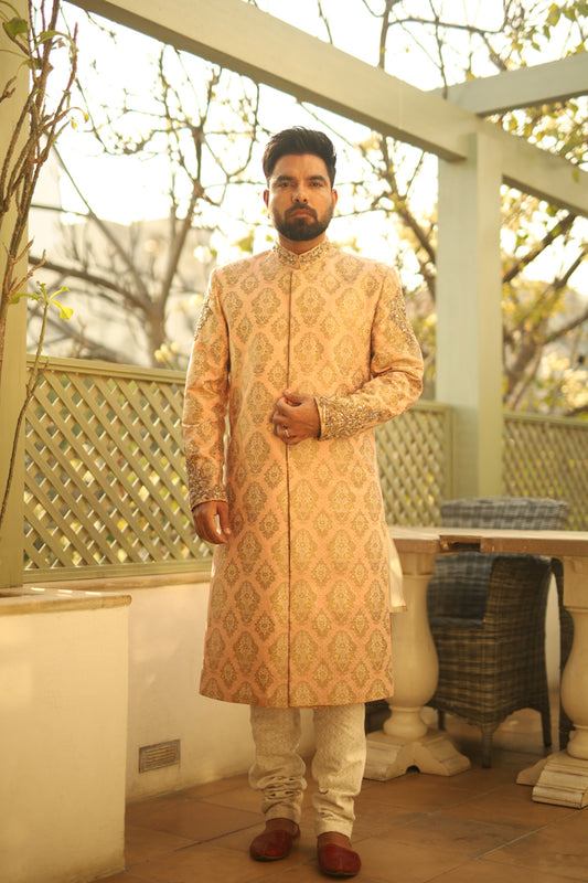 SHERWANI WITH LIGHT WORK