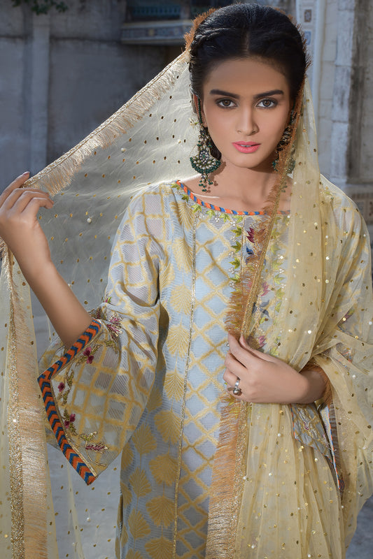 Net Mukesh Pearl Dupatta